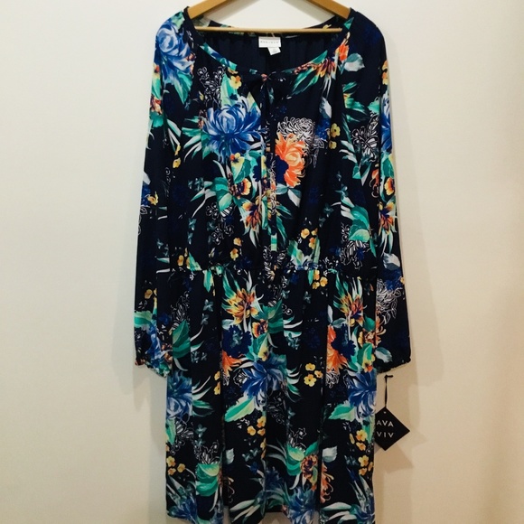 Ava & Viv Dresses & Skirts - #SALE# Ava & Viv Dress NWT Navy Floral Print